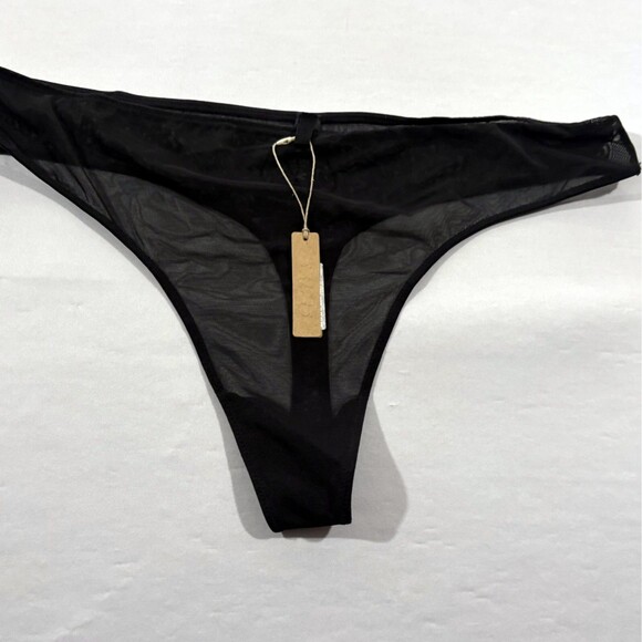 Skims Mesh Built Up Thong Onyx Poly Stretch Intimate Panties 4X PN-BUT-0240 NWT - Picture 2 of 7
